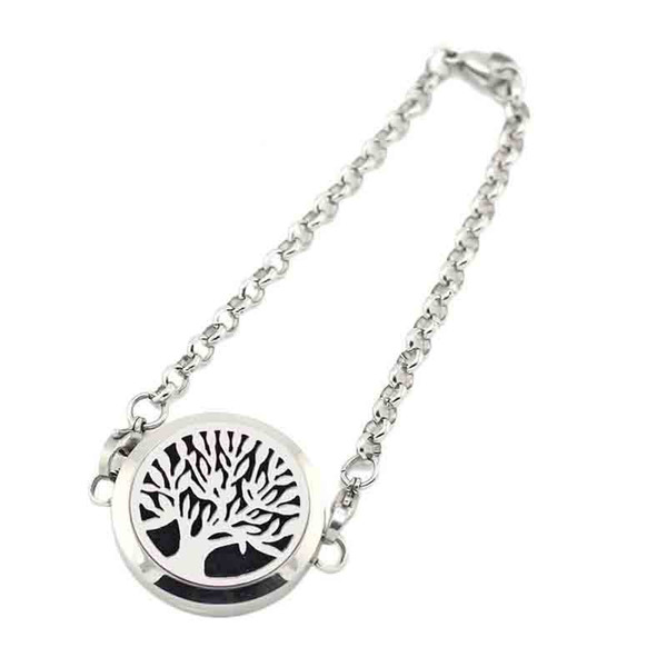 Free with Felt Pads! Hot Sale Locket Chain Bracelet 25mm Magnetic 316L Stainless Steel Aromatherapy Perfume Locket Bracelet