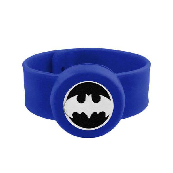 Charm 25mm Stainless Steel Batman Locket Wristband Bracelet Kids Aromatherapy Diffuser Pet Mosquito Repellent Silicone Slap Bracelets