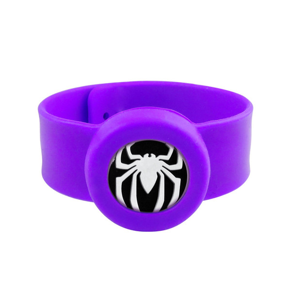 25mm Spider Essential Oil Diffuser Locket Slap Bracelet Silicone Mosquito Repellent Aromatherapy Diffuser Perfume Locket Snap Bracelets