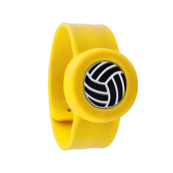 Volleyball 25mm Essential Oil Diffuser Locket Stretchable Silicone Slap Bracelet Aroma Diffuser locket Kids Mosquito Repellent Bracelet