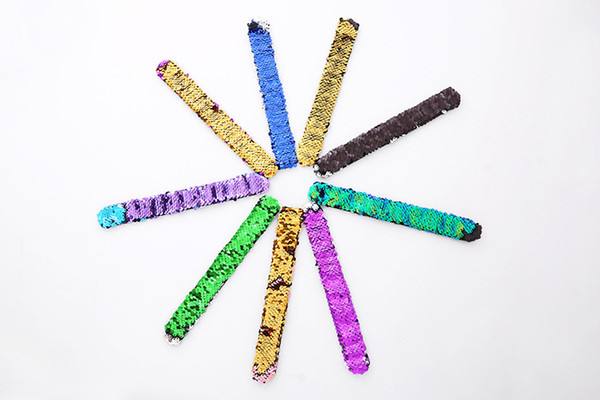 3*21CM double color flip chip pin-lap bracelet children's holiday gift Christmas gift color random delivery 50pcs