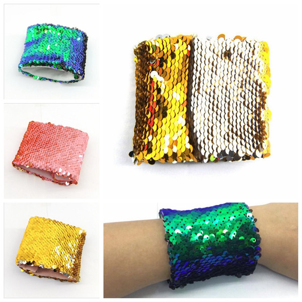 Fashion Girl Bracelets DIY Sequin Mermaid Wristband Stress Reliever Jewelry Custom Personalized Novelty Design Double Sequin 300 YYA833