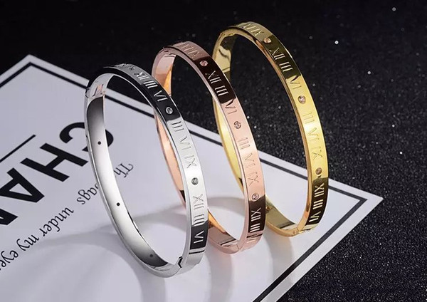 The new stainless steel bracelet bracelet Rome digital titanium jewelry trade selling jewelry star with a stylish Bracelet