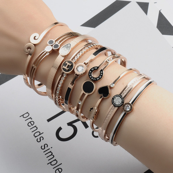 Titanium Steel Bracelet Female Korean Version Does Not Fade Small Fresh Bracelet Simple Rose Gold Wild Forest Bracel