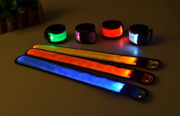 Christmas Wrist Strap Wristband Nylon LED Sports Slap bracelets Glowing Light Flash Snap Bracelets For Party Armband