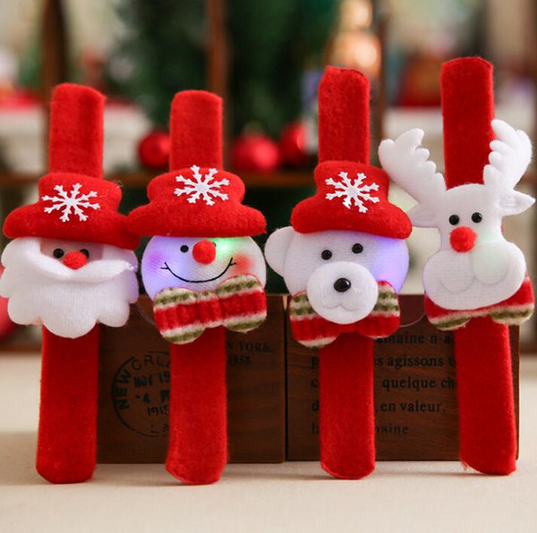 2017 Christmas Decorations Slap Snap Bracelets Christmas Patting Circle Christmas Children Gift Santa Claus Snowman Deer New Year Party Toys