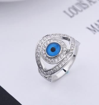 European and American fashion jewelry ring Devil's eye zircon diamond ring