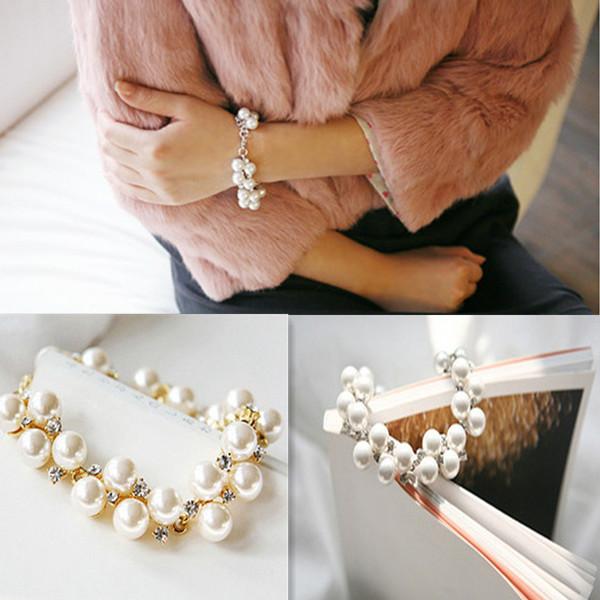 Free shipping Decorative Accessories Jewelry Fashion Female Short Paragraph Clavicle Exaggerated Pearl Bracelet For Women