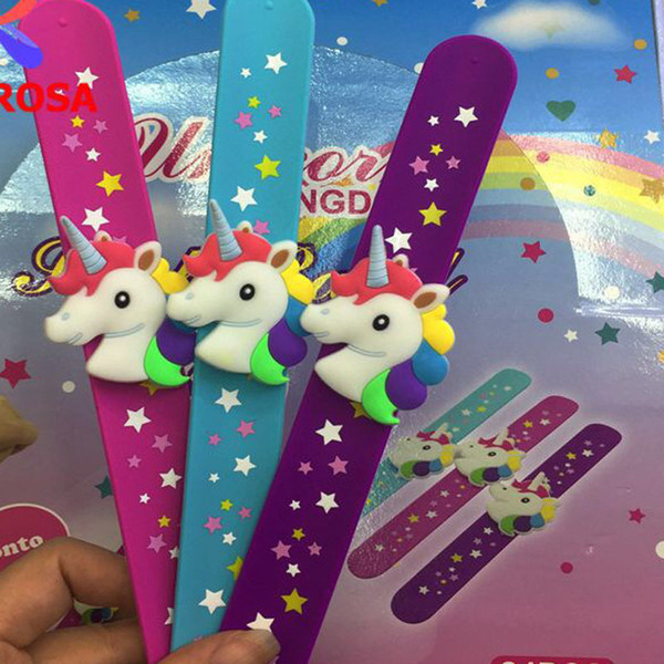 New unicorn Loop Silicone Wristbands Bracelets Kids Birthday Party Supplies Favors Prize Rewards Wristband Accessories Wrist Strap