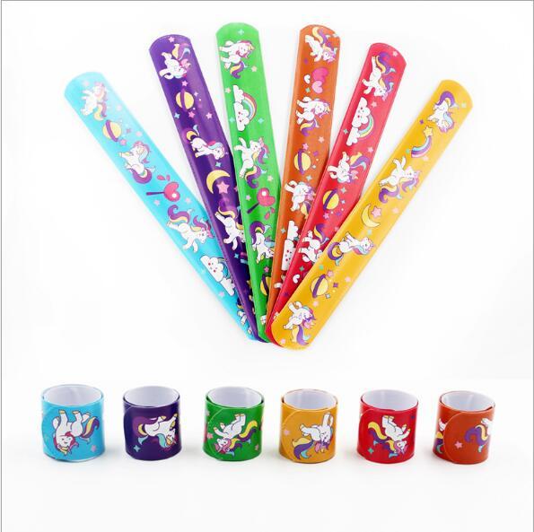 New 50pcs Popular unicorn Snap Bracelets PVC Promotion Gift Filled In Color Bracelet Free Shipping D---24