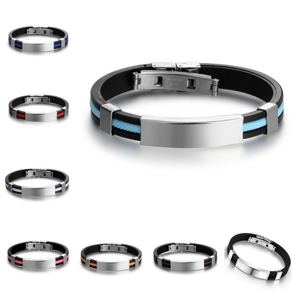 Free shipping Fashion jewelry titanium steel silicone bracelet FB388 mix order 20 pieces a lot Slap & Snap Bracelets