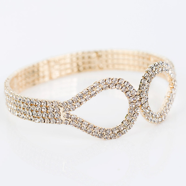 New Crystal Gold Color Austrian Crystal Bracelets & Bangle For Women Fashion Jewelry for girl's gift Wholesale