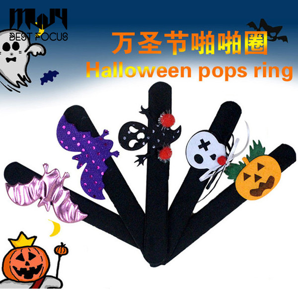 Halloween Slap & Snap Bracelets Halloween Decorations For Children Gift Toys Flashing Patting Circle Pops Ring Free DHL