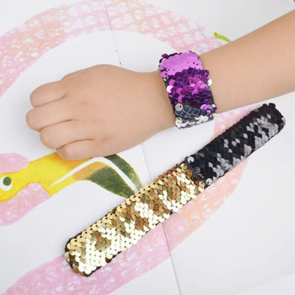 3cm Mermaid Sequin Bracelet Wristband Cuff Sequins Bracelets Women Charm Jewelry Girl Wedding Party Favors Mermaid Bracelet Wristband