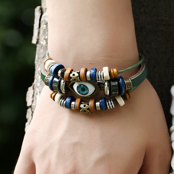 Snap Button Bracelet Bangle Snap Leather Bracelet Retro Handmade Braided Leather Bracelet fit Snap buttons jewelry