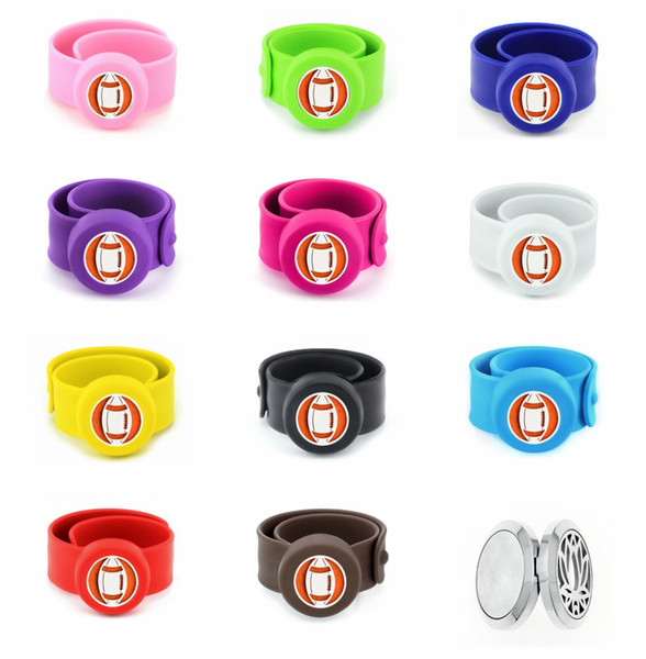 American football Kids Bangle Mosquito Repellent Bracelet Essential Oil Diffuser Bracelets Children Snap Silicone Bangles