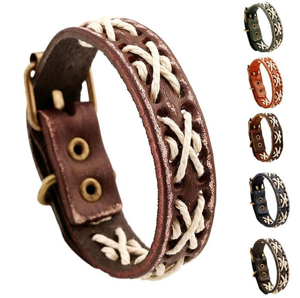 Hot sale Retro Woven Leather Bracelet Handmade Leather Bracelet FB422 mix order 20 pieces a lot Slap & Snap Bracelets