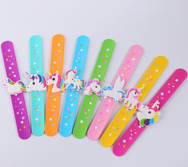 Cute Flexible Slap Unicorn Bracelet Silicone Wristband Kid Children Girl Wristband Kid Children Girl Boy Animal Bangle Gift Favor gifts