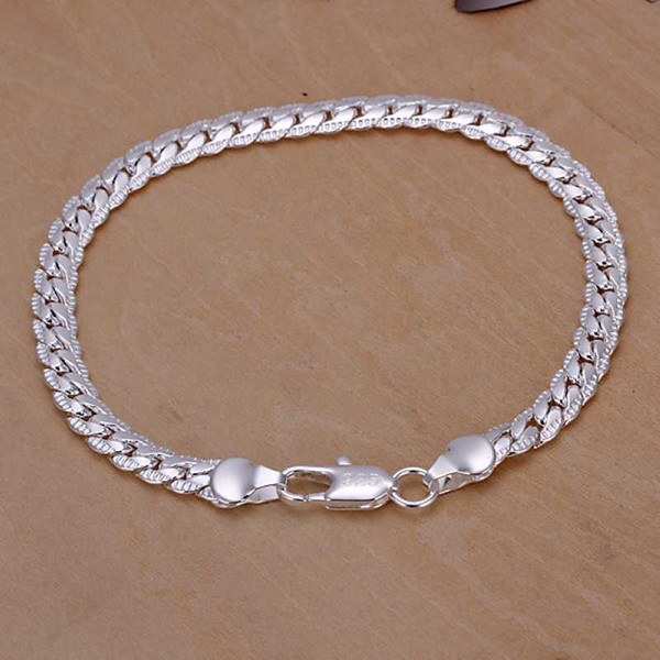 Hot Sale!!Free Shipping 925 Silver Bracelets & Bangles Fashion Sterling Silver Jewelry, 5M sideways Bracelet SMTH199