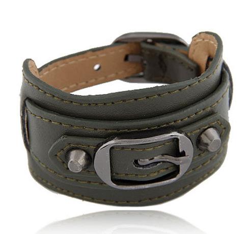 Wild simple belt buckle personality ultra-wide temperament fashion leather bracelet FB407 mix order 20 pieces a lot Slap & Snap Bracelets