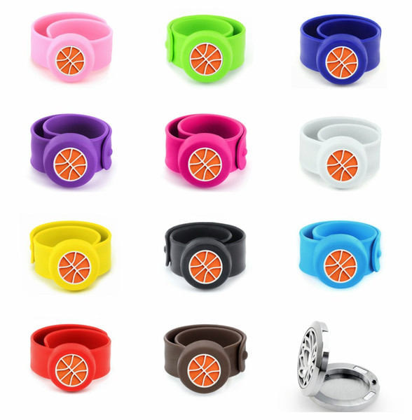 basketball Kids Bangle Mosquito Repellent Bracelet Essential Oil Diffuser Bracelets Children Snap Silicone Bangles