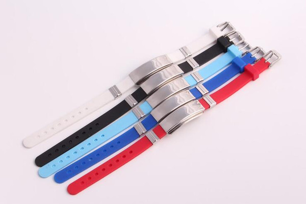 Can be engraved couple fashion personality titanium steel silicone bracelet bracelet FB387 mix order 20 pieces a lot Slap & Snap Bracelets