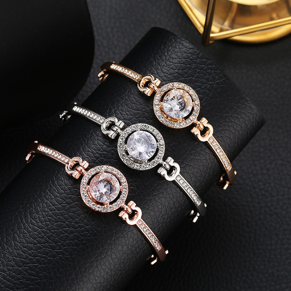 Europe and the United States hot fashion trend jewelry ladies wild bracelet simple temperament noble flash drill bracelet bracelet