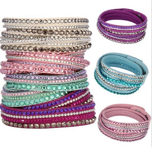 Free shipping 2016 Grow a style flannel bracelet, several weave bracelets, Europe and America hot fix rhinestone a bracelet,