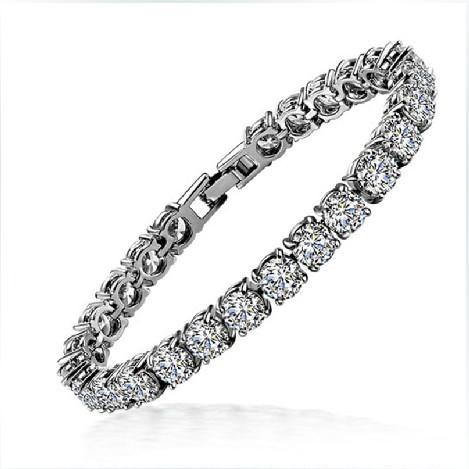 1 ct SONA synthetic diamond wedding bracelet wholesale 18k White gold plated High quality jewelry Wedding bracelet For Women