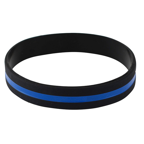 2pcs Fashion Silicone Wristband Officers Awareness Support Thin Blue Line Silicone Wristband Bracelets Value Pack