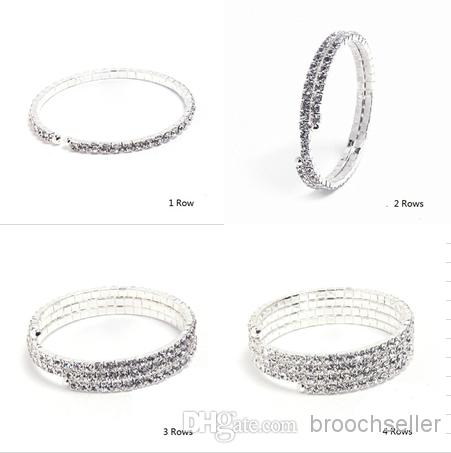 Sparkly Silver Full Rhinestone Crystal Diamante Bridesmaid Bangle Bracelets