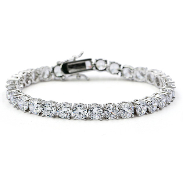 Fashion hot 18K white gold plated micro-inlaid cubic zircon CZ cluster tennis bracelet fashion women's jewelry party wedding gift wholesale