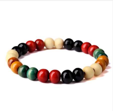 Simple Colored Beads Bracelet For Men New Trendy Natural Wooden Beaded Charm Bracelets Fashion Hip Hop Jewelry Wholesale