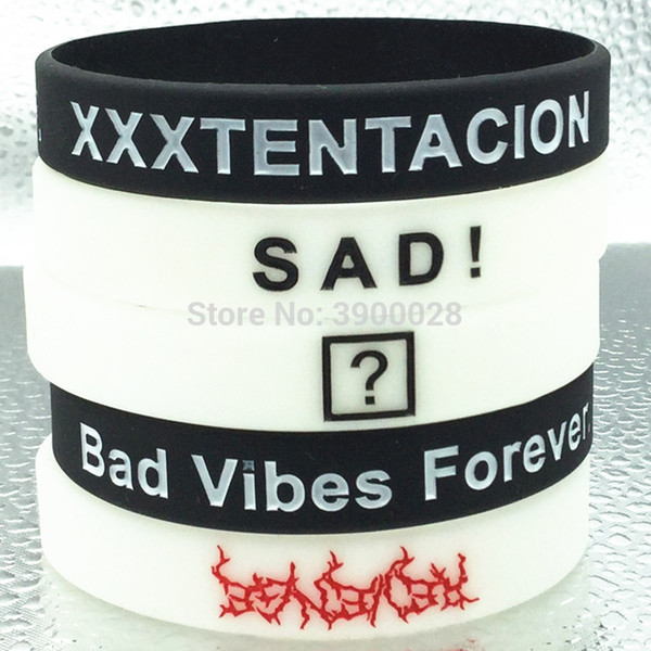 1pc xxx Xxxtentacion xxxtentacion sad Bad vibes forever USA American Rapper star silicone wristband bracelet