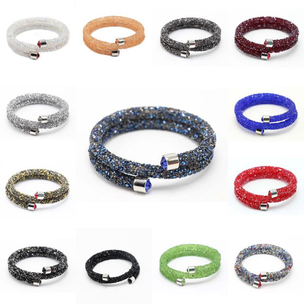 New Desige Crystal Multi-layer Bracelet Bling Bling Rhinestone Wristband 15 Styles Charm Multicolor Bracelet Valentine's Gift D185S