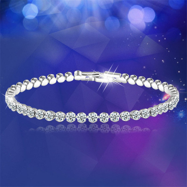 Wolife Fashioh Crystal Tennis Bracelet Zircon Beads Bracelet Bangle Chains Strand Bracelets for Women Pulseiras Bijoux