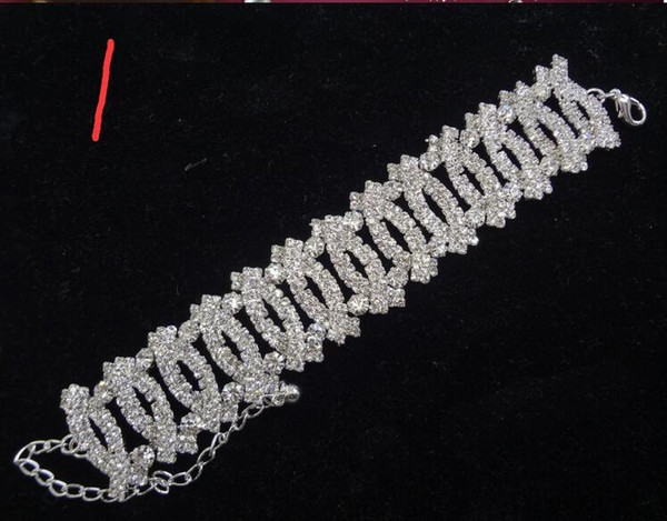 New design 9 design Hot sale shiny full rhinestone bracelet bride jewelry wedding bracelet jewelry accessories bride bangle tennis bracelet