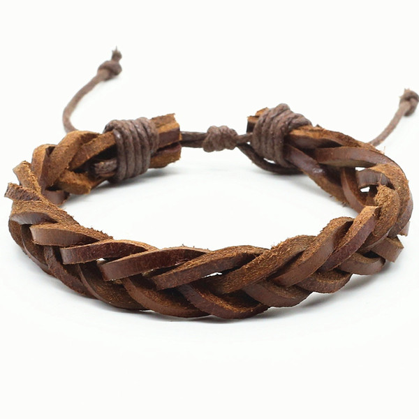 New Arrival Casual Brown Multilayer Rope Handnade Woven Weave Women leather Men Bracelets Male Female Retro Gift Jewelry