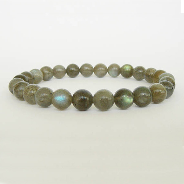 8mm Labradorite Bracelet for Unisex gift Genuine labradorite Natural Stone Healing Mala Bracelets Gray Beaded Bracelet