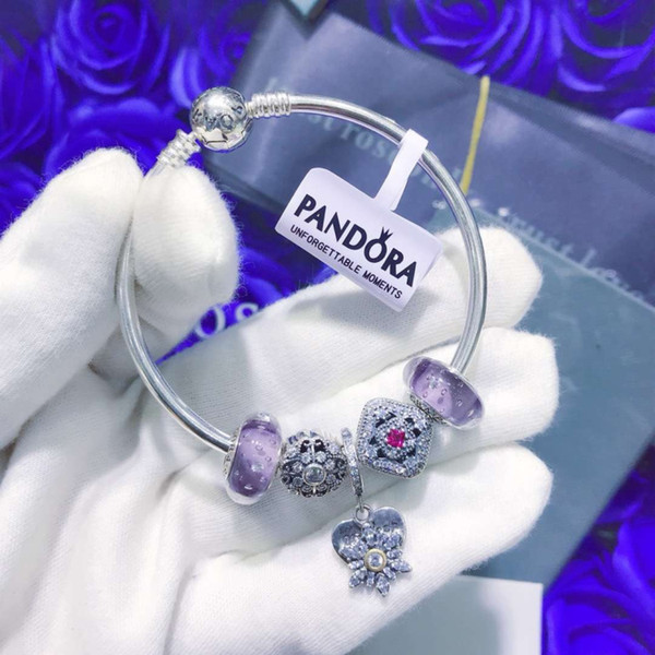 2019 new luxury designer jewelry Pandora Charms Pandora Bracelet 925 Sterling Silver Lady bracelet pendant bead string