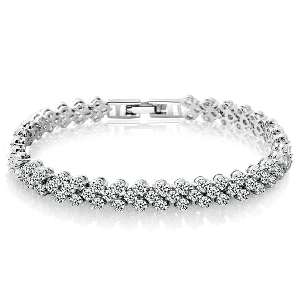 Roman bracelet female zircon crystal bracelet ring exquisite luxury fashion accessories diamond encrusted jewelry free delivery