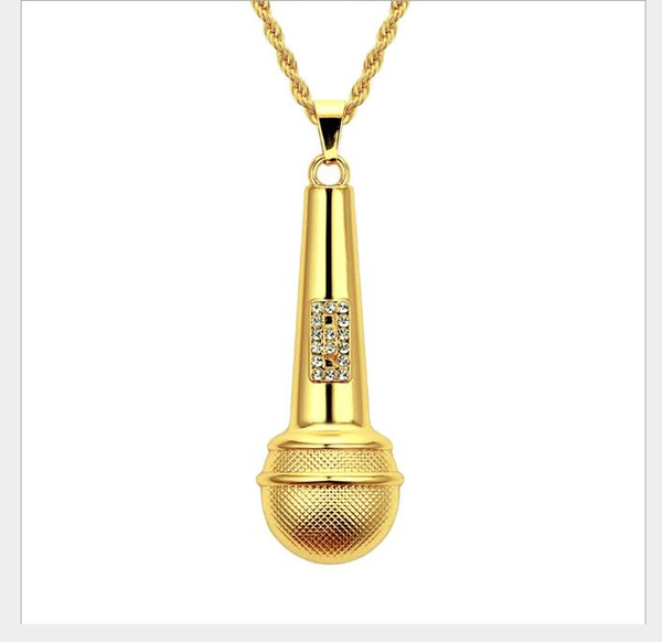 Personality golden Pendant Necklace men Europe and America hip-hop wind twist Chain Pendant