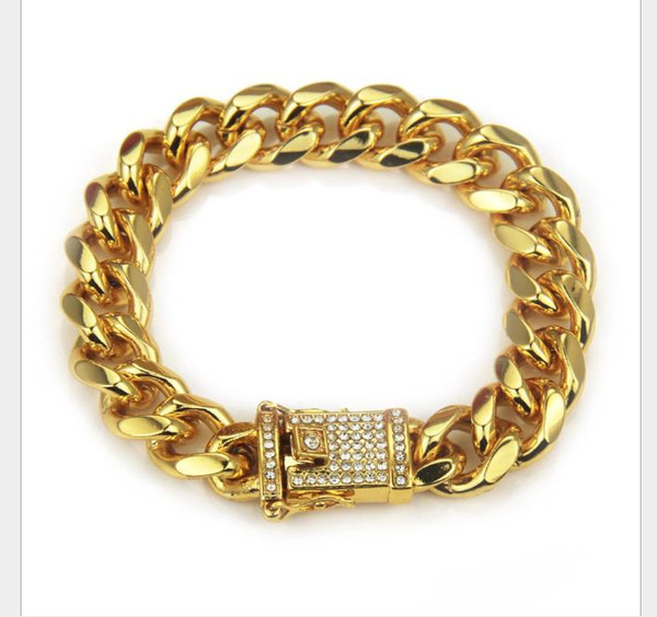 Hip-hop Men's Drill Chain Night Club Street Bubble Bar Bossy Cuban Chain Bracelet Handwear