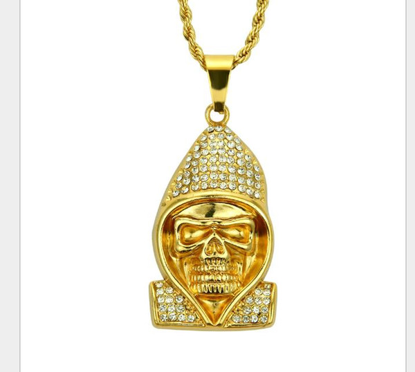 Hip-hop diamond Figure Pendant with long necklace accessories for men's personality