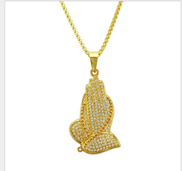 Hip-hop wind 14K golden man's Bergamot Diamond Pendant Necklace 30 inches large gold chain