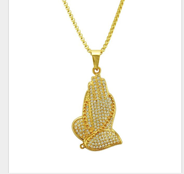 Hip-hop men's Bergamot Diamond Pendant Necklace 30 inches large gold chain