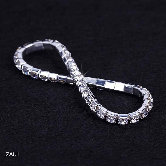 1 Row White Series Rhinestone Bracelet Elastic Stretchy Wristband Bangle Party Wedding Bridal Jewelry ZAU1*5