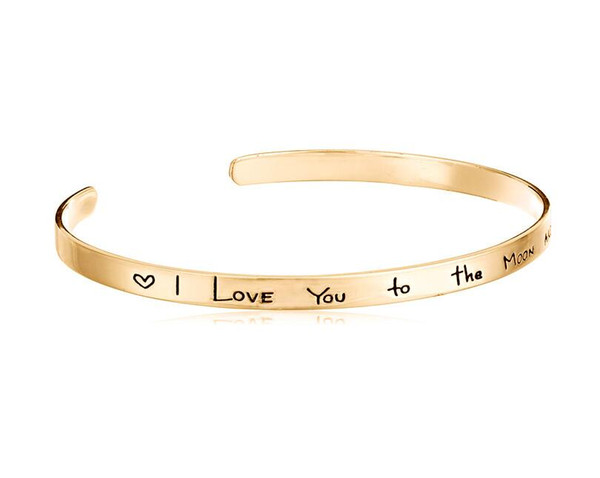 Open Cuff Bangles Engraved Letter do not look back Bangle Alloy Inspirational lettering Bracelets&Bangles Courage for Men Women Jewelry Gift