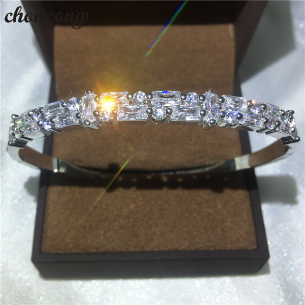 choucong New Style infinity bracelet Diamond White Gold Filled Party Wedding bangle for women Fashion accessaries