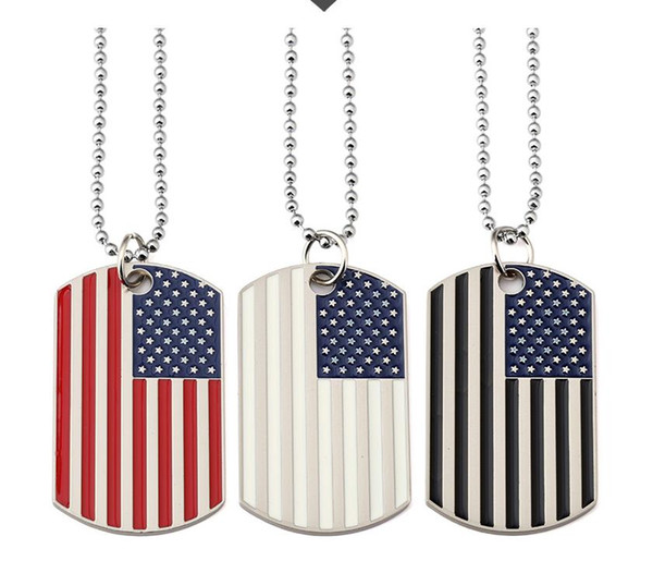 New European and American Fashion, Fashion, Attractive, Men and Women General Flag Army Necklace Dropping Oil Craft Jewelry